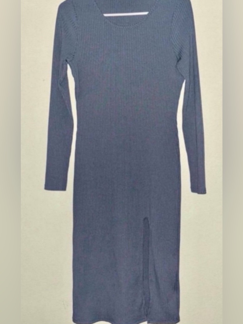 Light Blue Fitted Long Sleeve Dress
